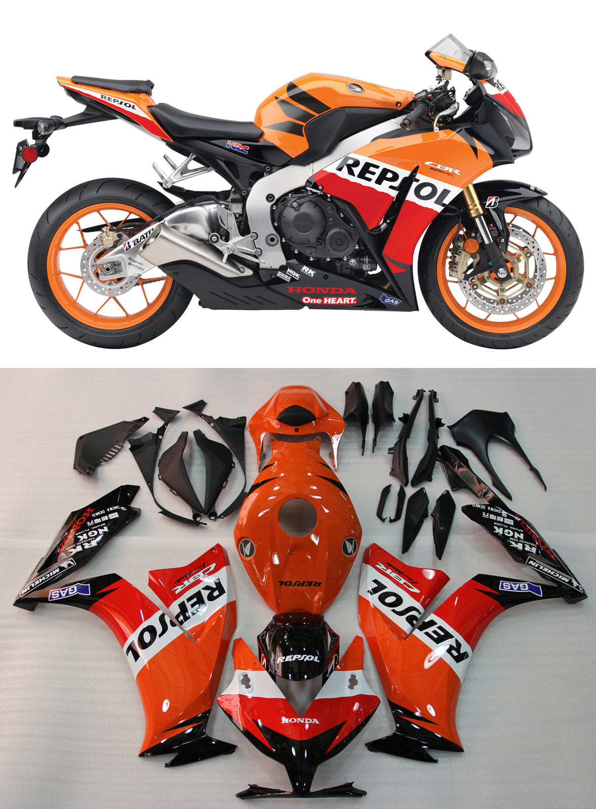 2012-2016 Honda CBR1000RR Bodywork Fairing ABS Injection Molded Plastics Set 8 Color Generic