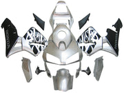 2003-2004 Honda CBR 600 RR Silver & Black Flame Racing Fairings Generic
