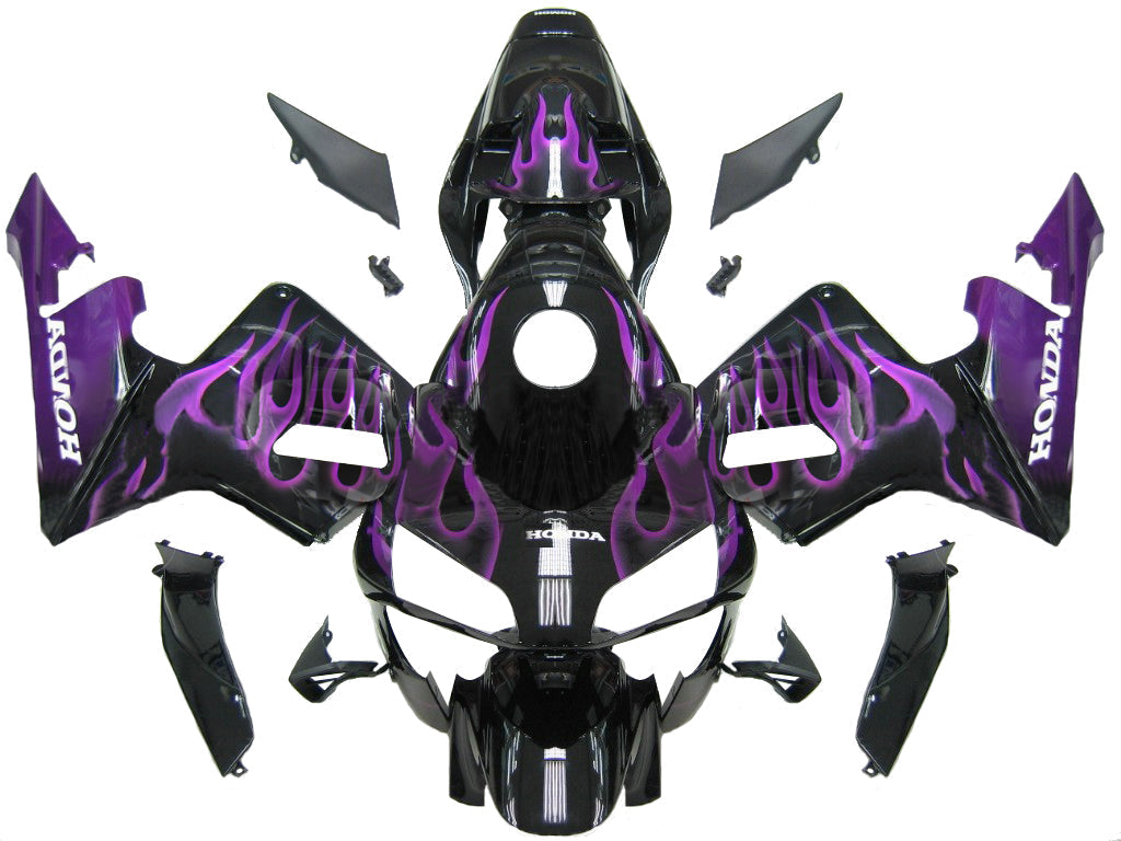 2003-2004 Honda CBR600 Fairing Black&Purple Flame Kit