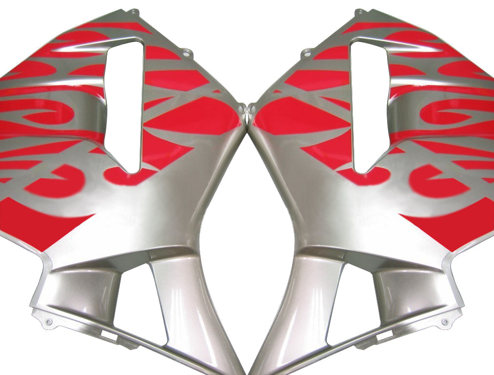 2005-2006 Honda CBR 600 RR Silver & Red Tribal Racing Fairings Generic