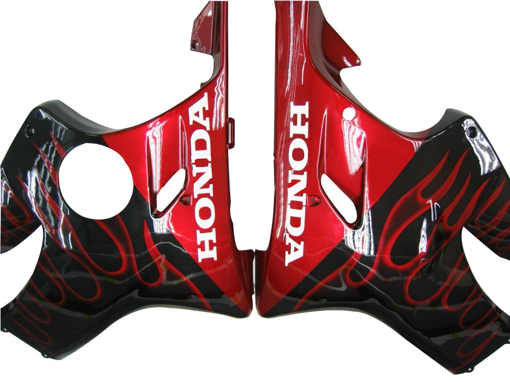 2001-2003 Honda CBR 600 F4i Black & Red Flame Racing Fairings Generic
