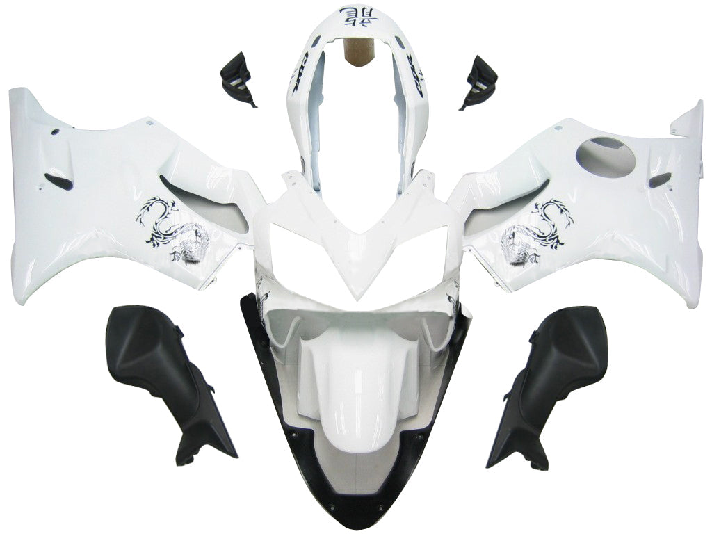 2004-2007 Honda CBR 600 F4i White & Chinese Dragon Racing Fairings Generic