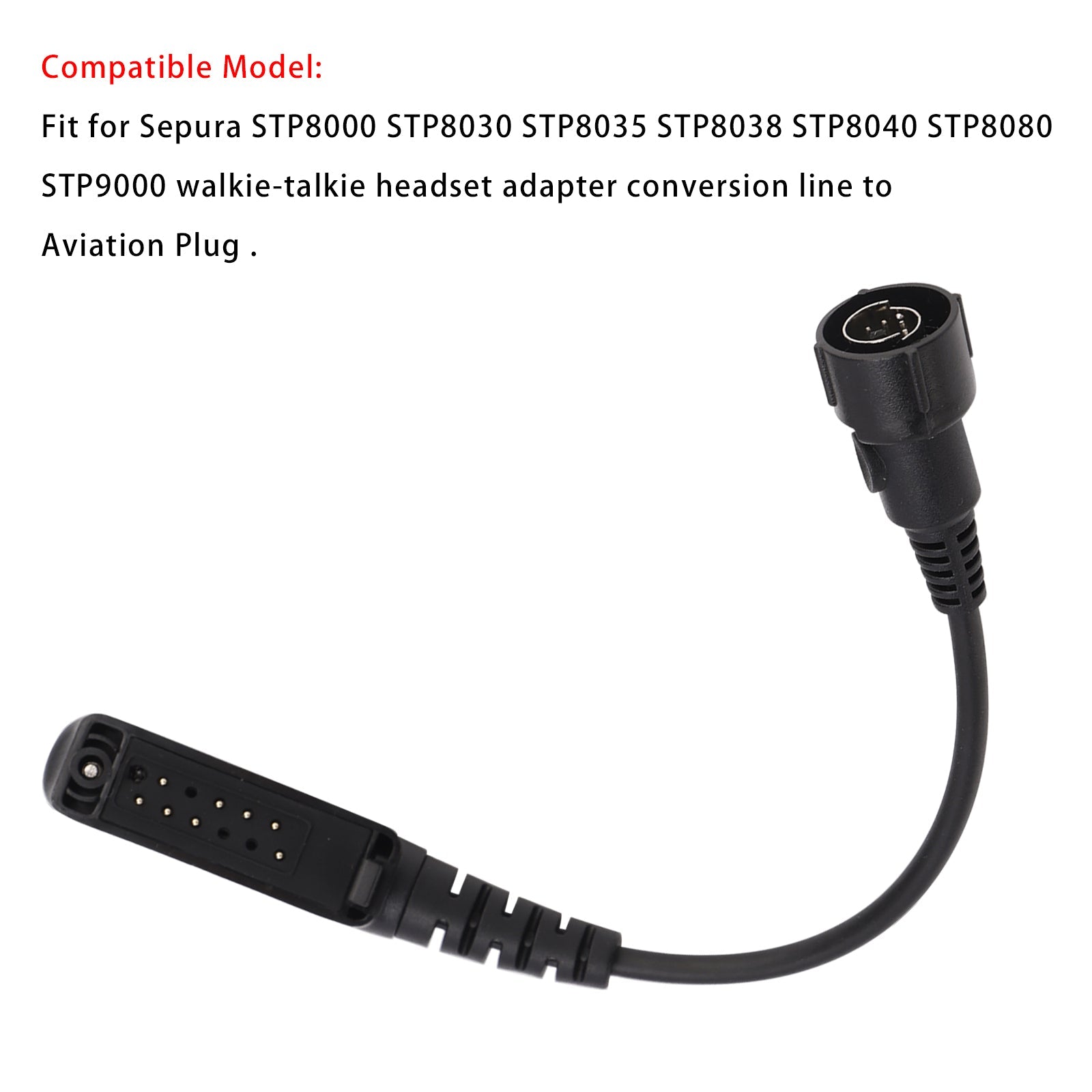 STP8000 Replaceable Aviation Plug Converter Cable for Sepura STP8030 STP8035