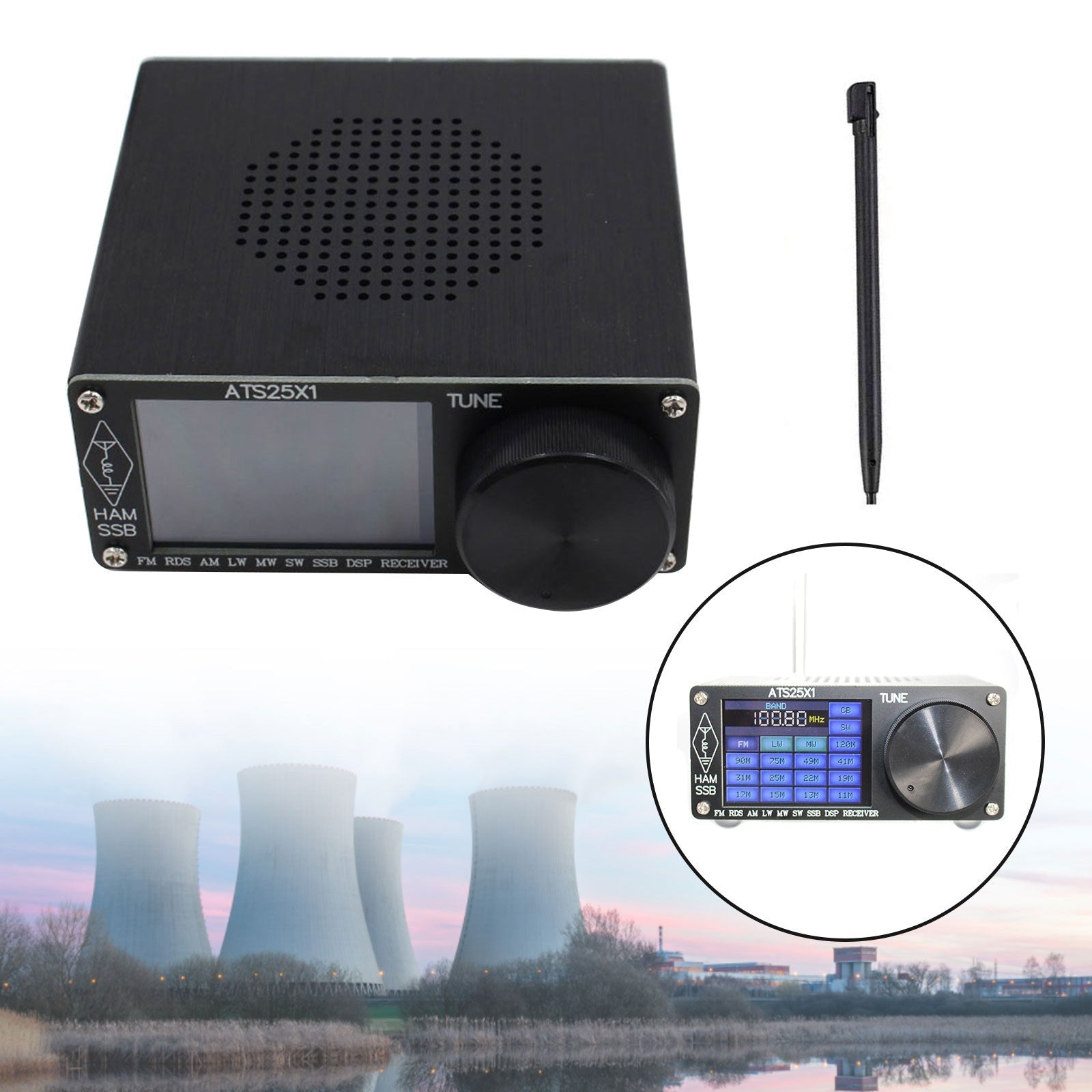 Original ATS-25X1 All Band DSP Radio Receiver FM LW MW SW With 2.4" Touch Screen