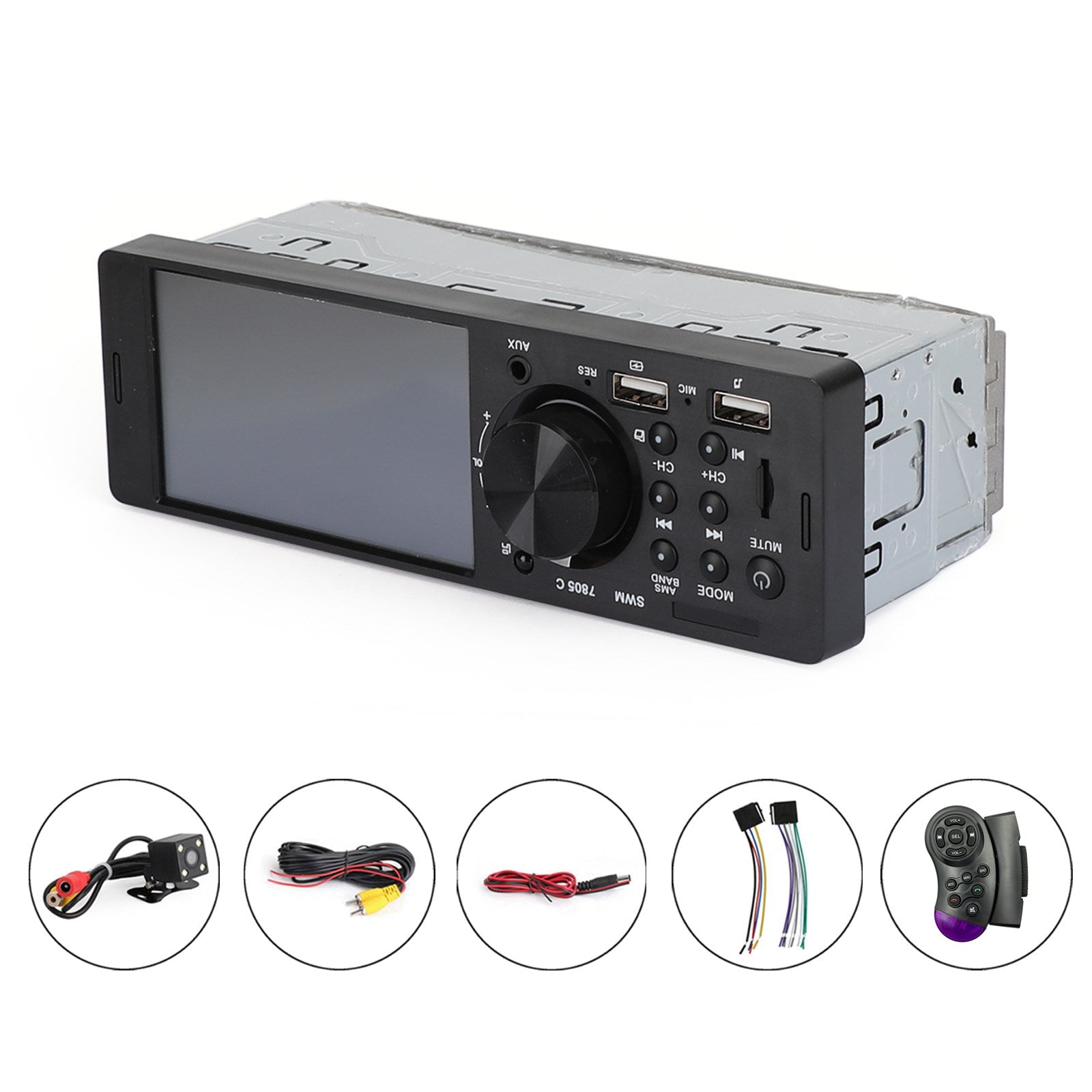4.1" Single DIN Car MP5 Player Touch Screen FM Stereo Radio Bluetooth + Camera