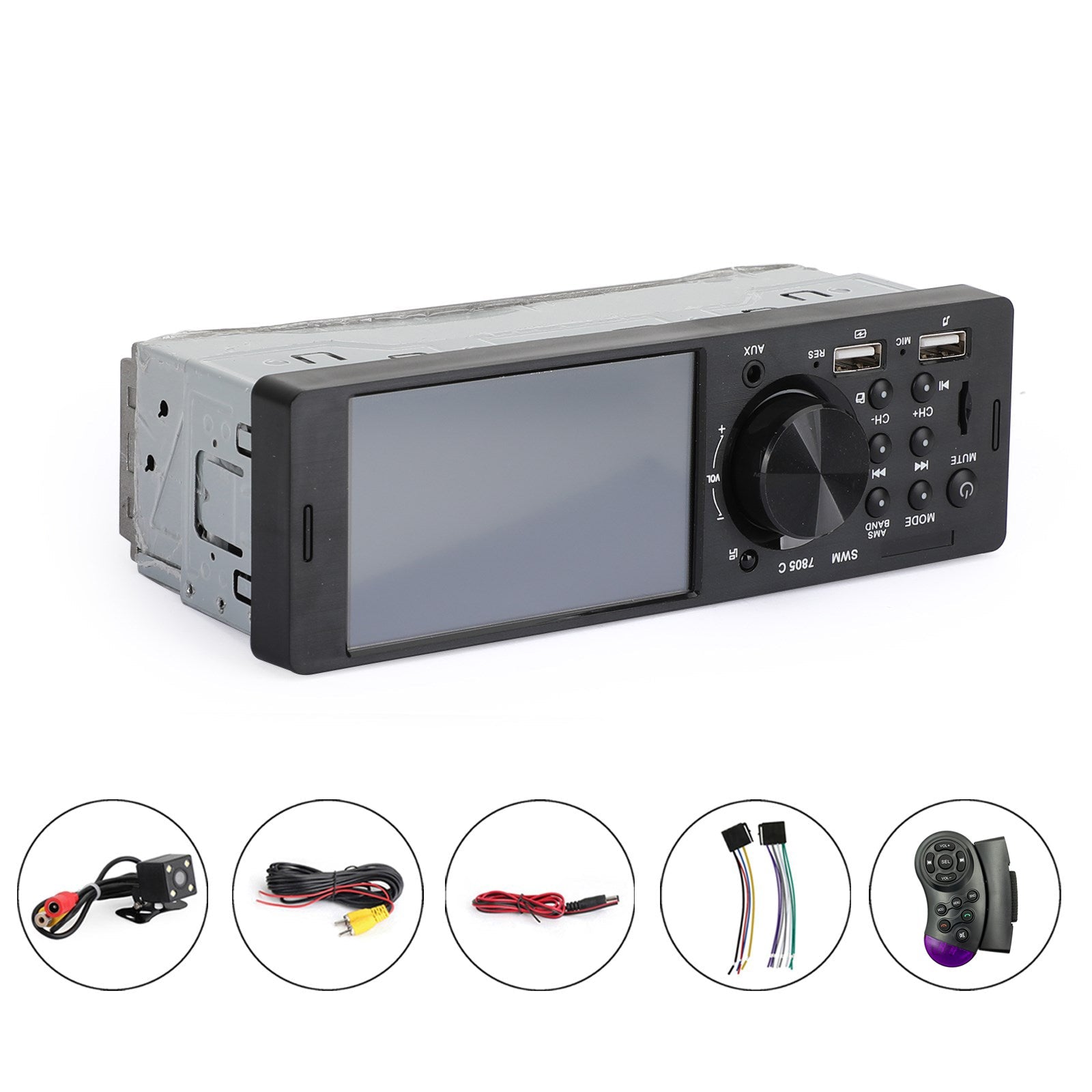 4.1" Single DIN Car MP5 Player Touch Screen FM Stereo Radio Bluetooth + Camera