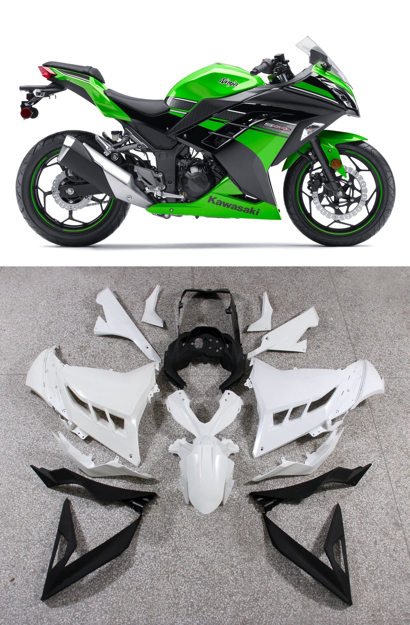 2013-2024 Kawasaki EX300/Ninja300 Injection Fairing Kit Bodywork Plastic ABS