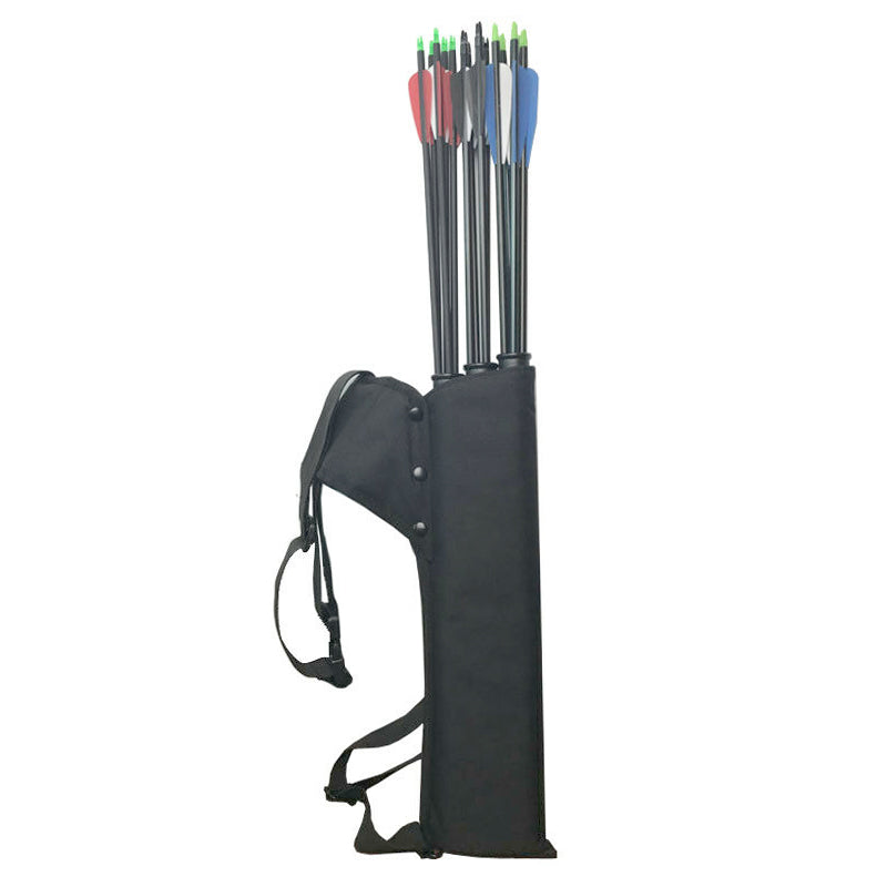 Archery Arrow Quiver Holder 3 Tube Back Waist Shoulder Strap Bag Pouch Hunting