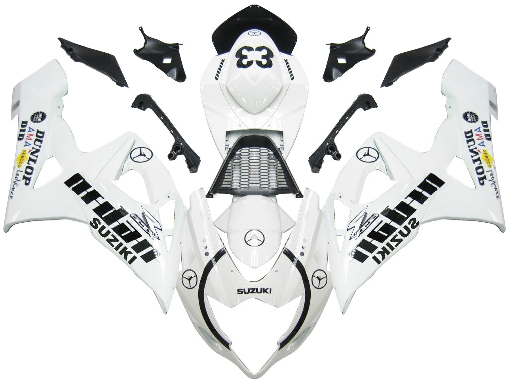 2005-2006 Suzuki GSXR 1000 White & Black Jordan Racing Fairings Generic