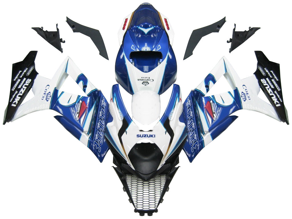 2007-2008 Suzuki GSXR 1000 White Blue Alstare Corona Racing Fairings Generic