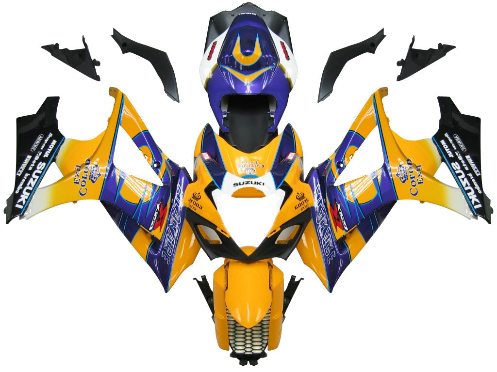 For GSXR1000 2007-2008 Bodywork Fairing Yellow ABS Injection Molded Plastics Set