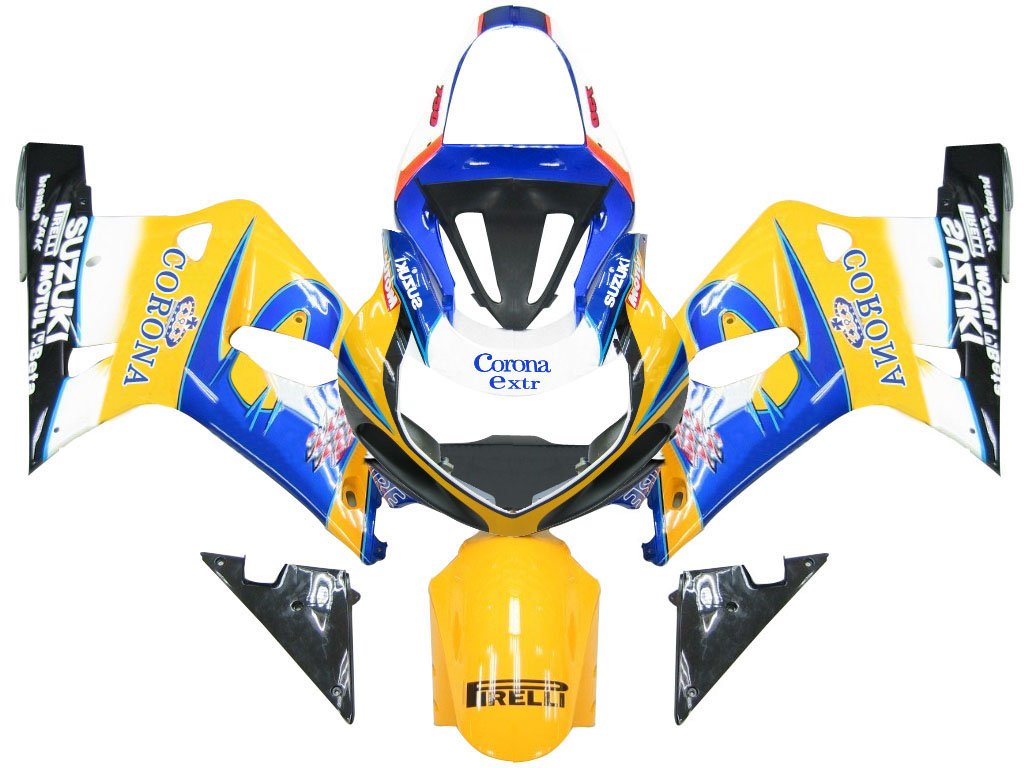 2001-2003 Suzuki GSXR 600 Amotopart Fairings Yellow & Blue Corona GSXR Racing