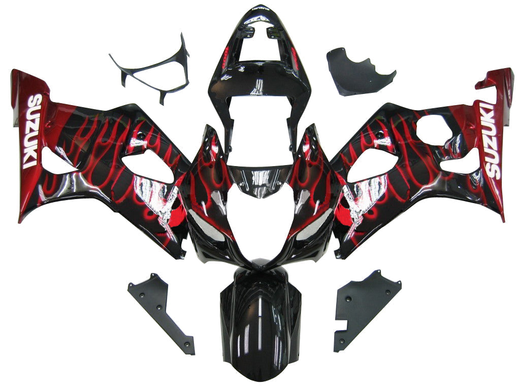 2004-2005 Suzuki GSXR 600 750 Amotopart Fairings White & Red Lucky Strike Racing