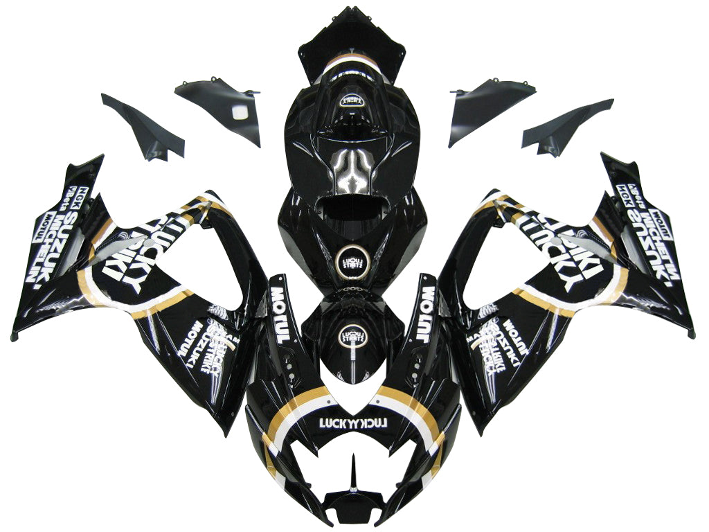 2006-2007 Suzuki GSXR 600 750 Black Gold Lucky Strike Racing Fairings Generic