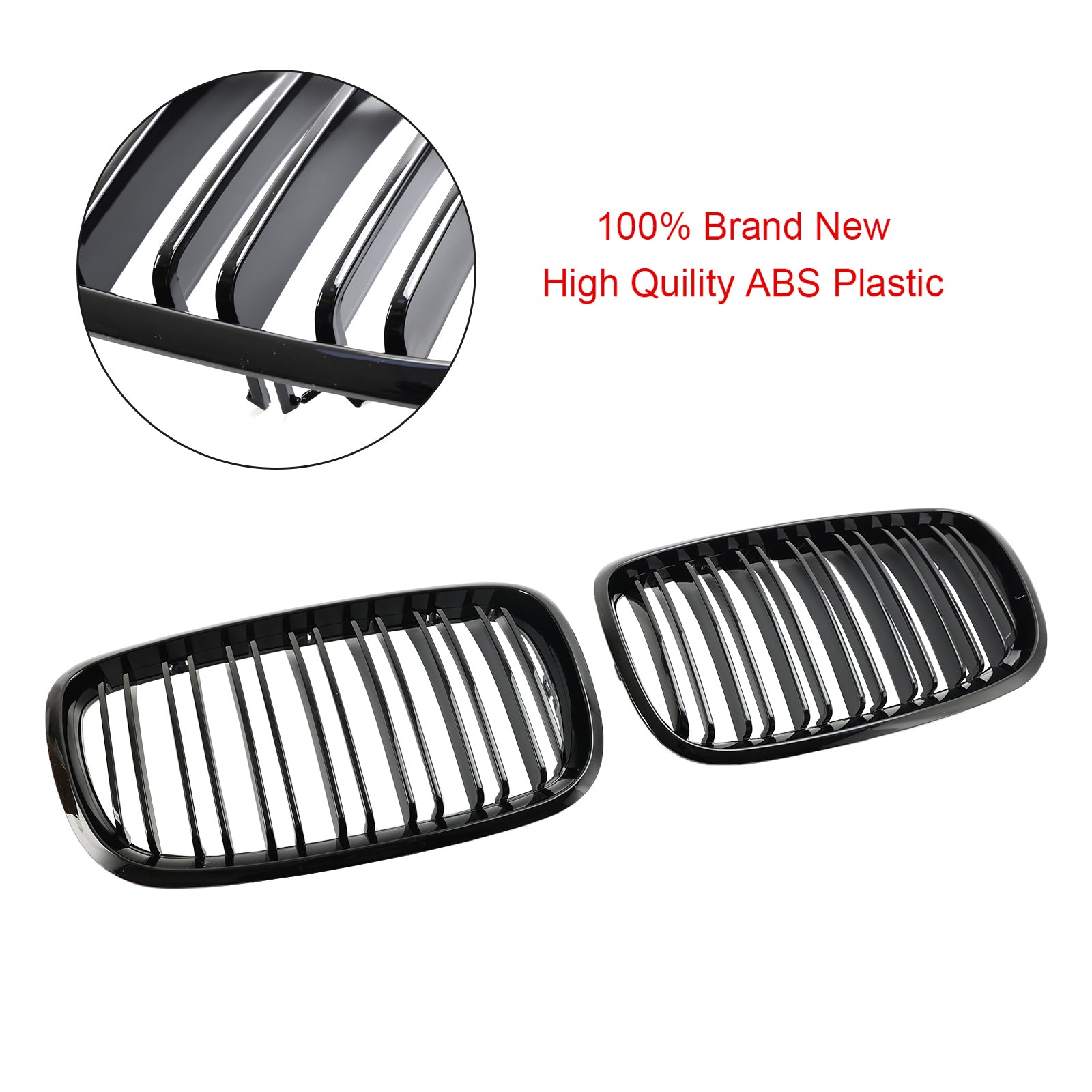 BMW X6 M (E71) 2009-2014 Front Bumper Kidney Grille Grill Gloss Black