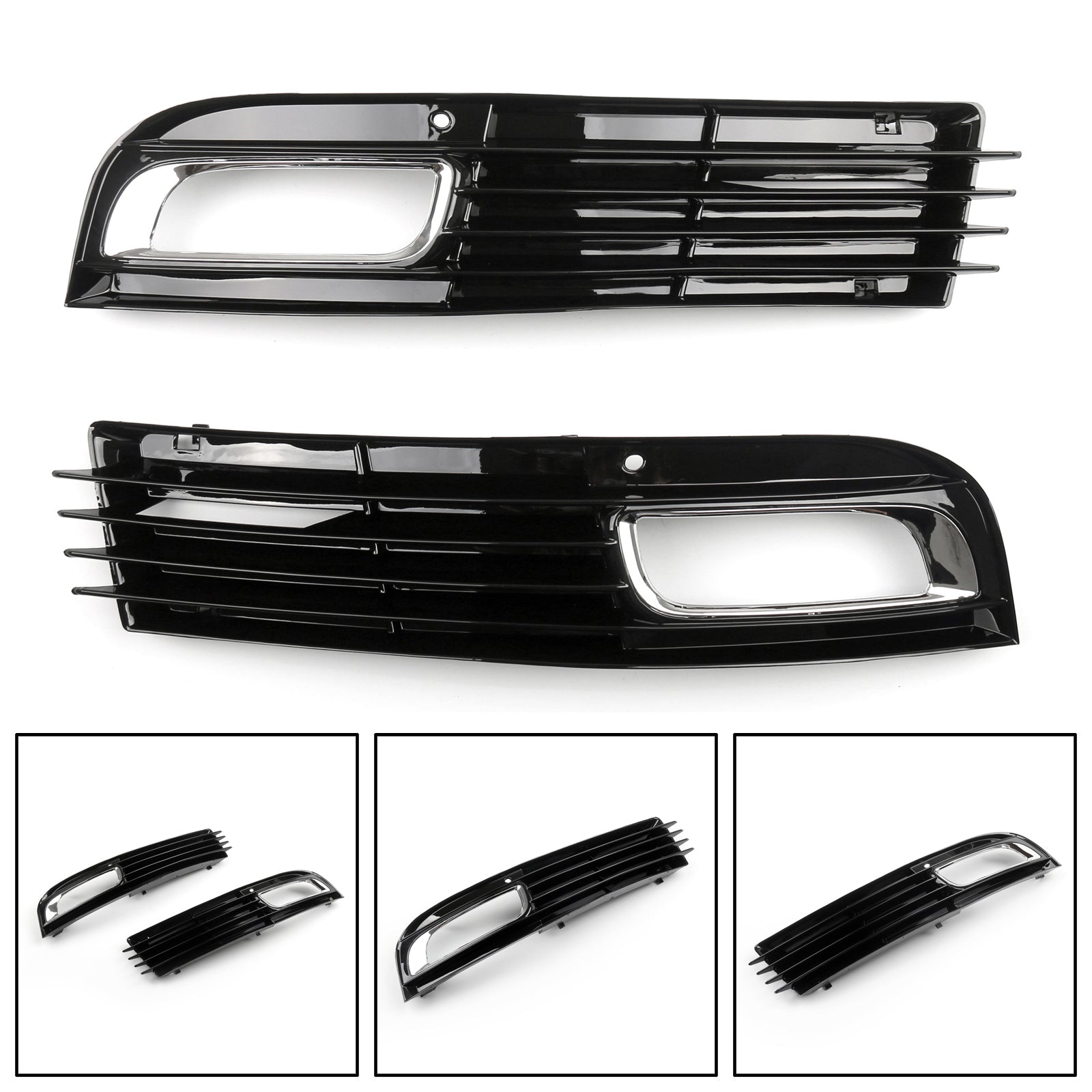 2008-2010 Audi A8 D3 ABS Car Lower Bumper Grille Fog Light Grill w/Chromed Generic