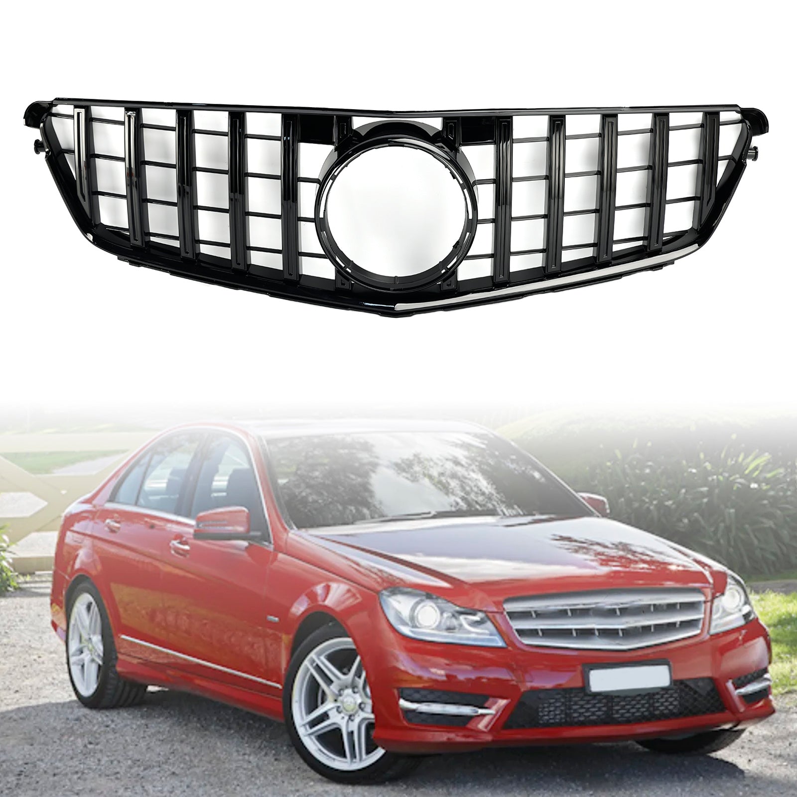 2008-2014 Benz C-Class W204 C300 C350 GTR Style Front Bumper Grille Grill