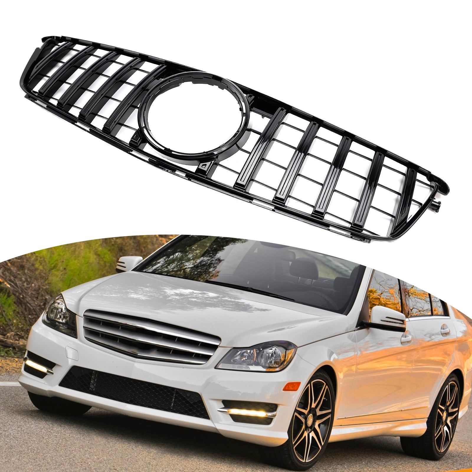 GTR Style 2008-2014 Mercedes-Benz W204 C-Class Front Bumper Grille Grill