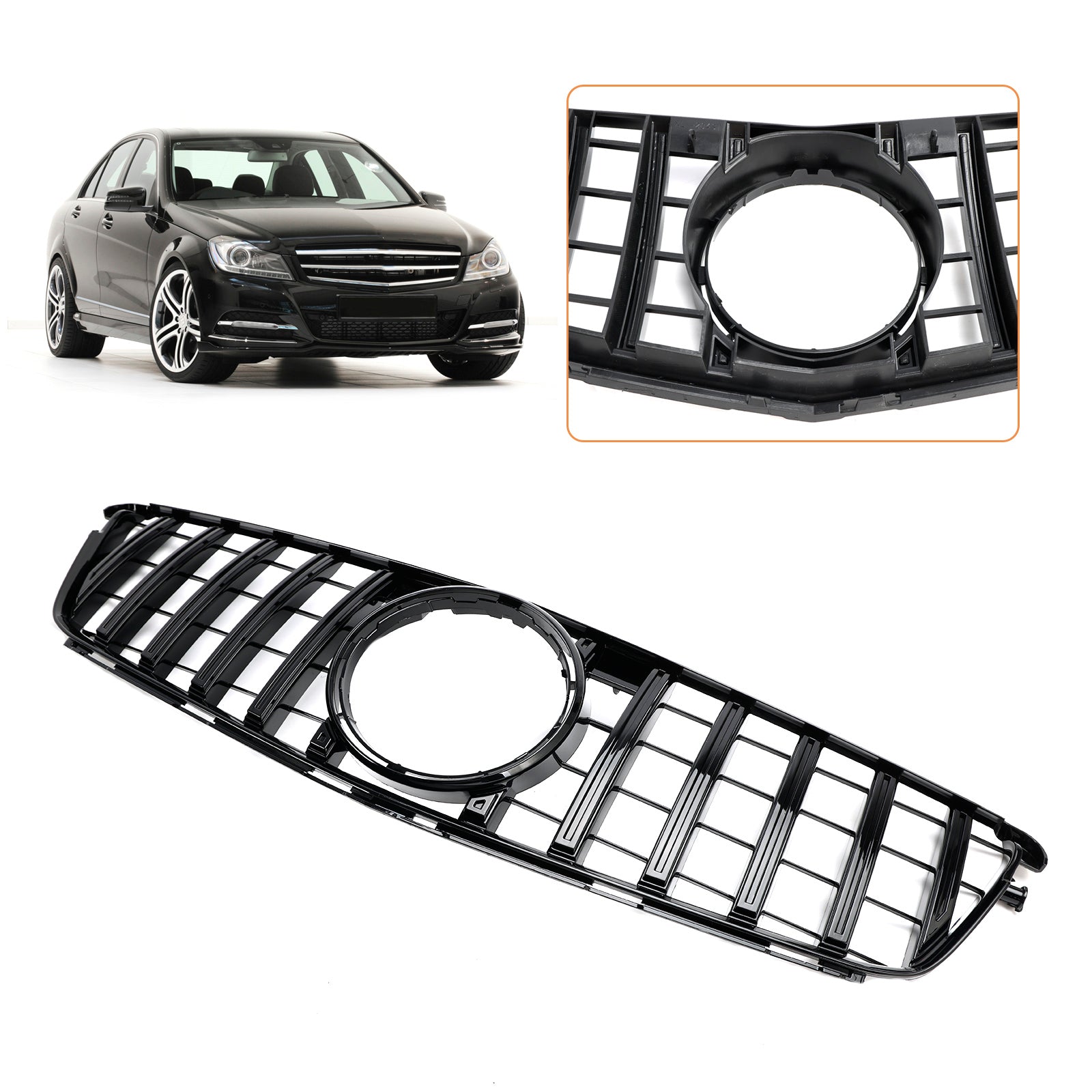 GTR Style 2008-2014 Mercedes-Benz W204 C-Class Front Bumper Grille Grill