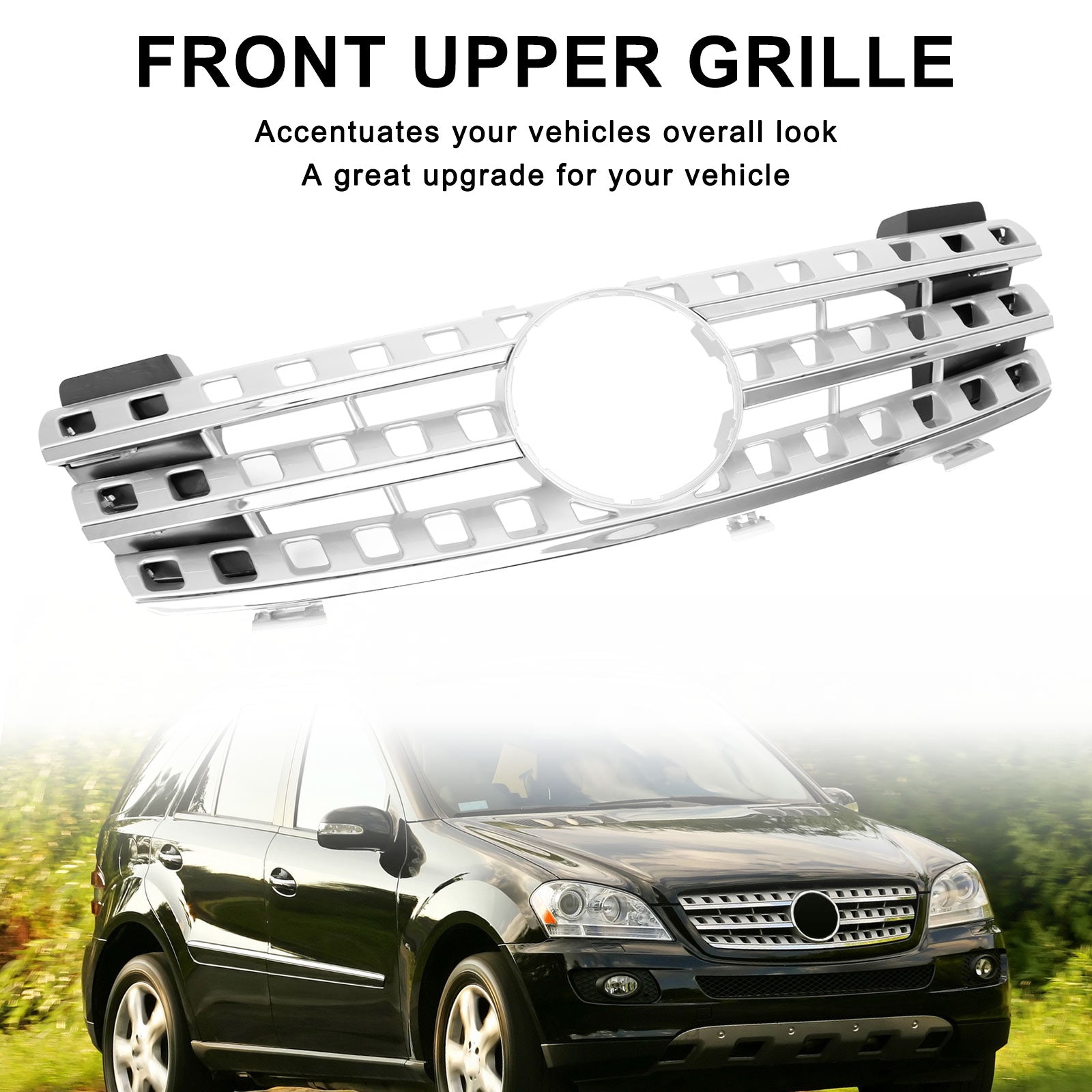 2005 2006 2007 2008 Mercedes-Benz ML-Class W164 Front Bumper Grille Grill Chrome