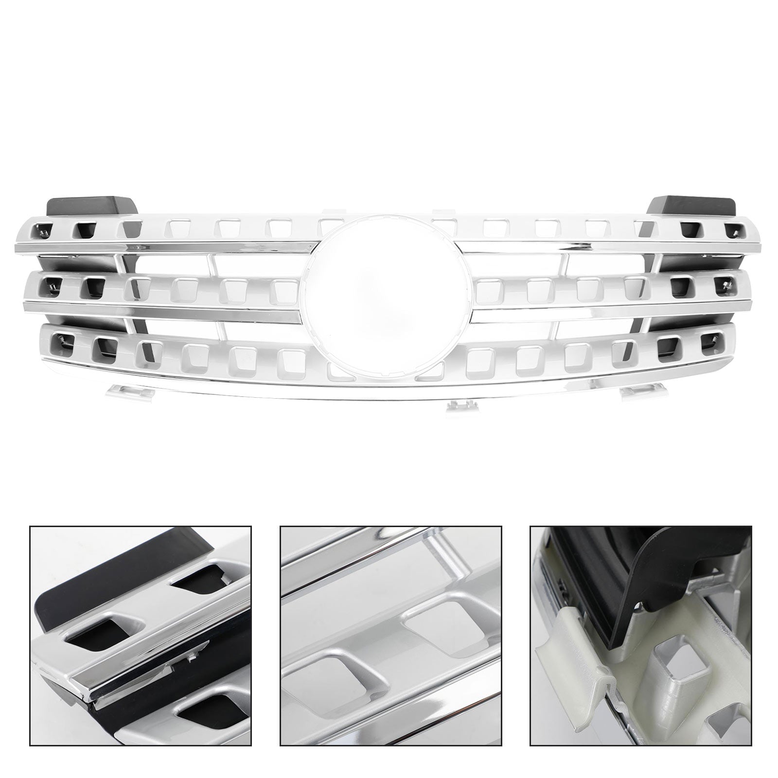 2005 2006 2007 2008 Mercedes-Benz ML-Class W164 Front Bumper Grille Grill Chrome