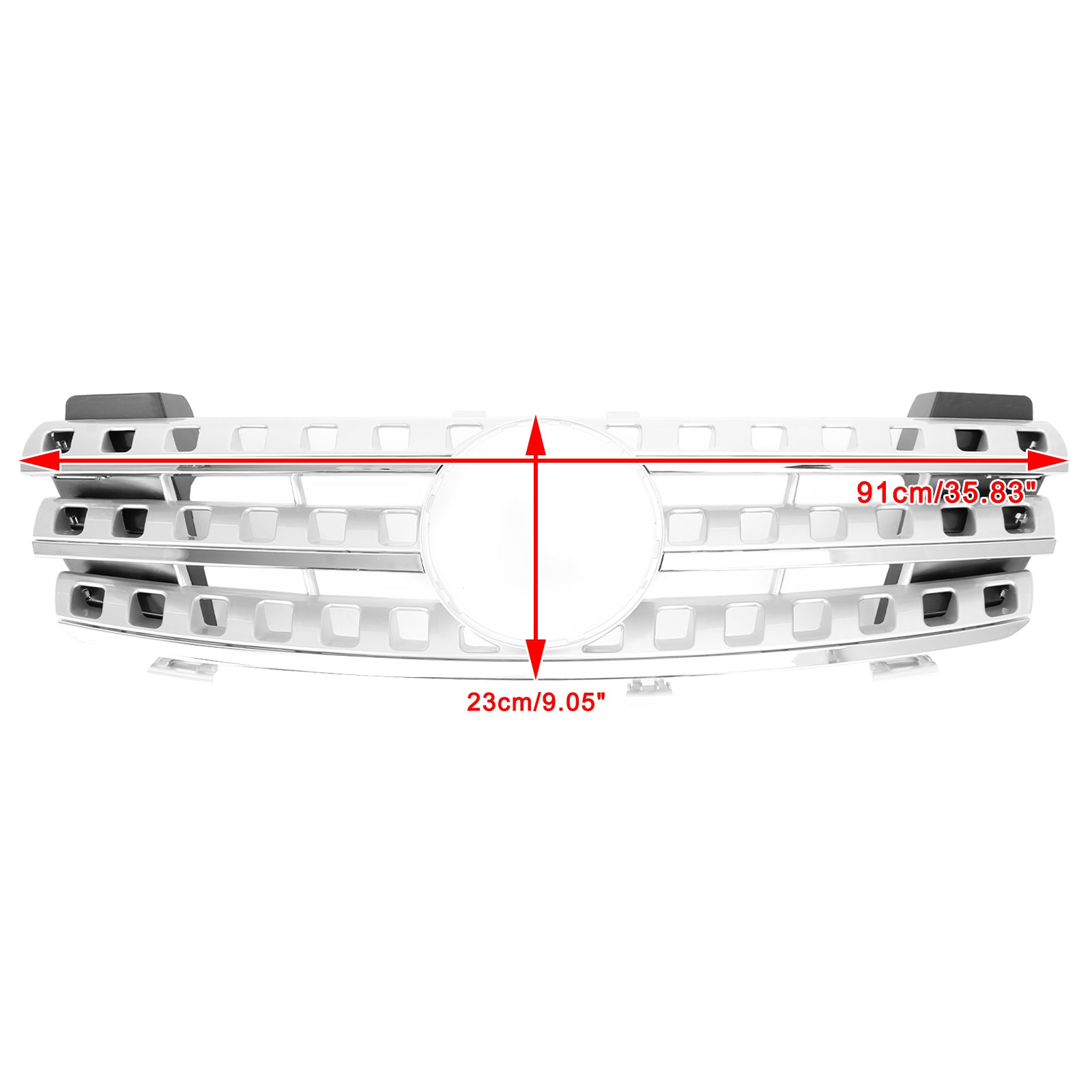 2005 2006 2007 2008 Mercedes-Benz ML-Class W164 Front Bumper Grille Grill Chrome