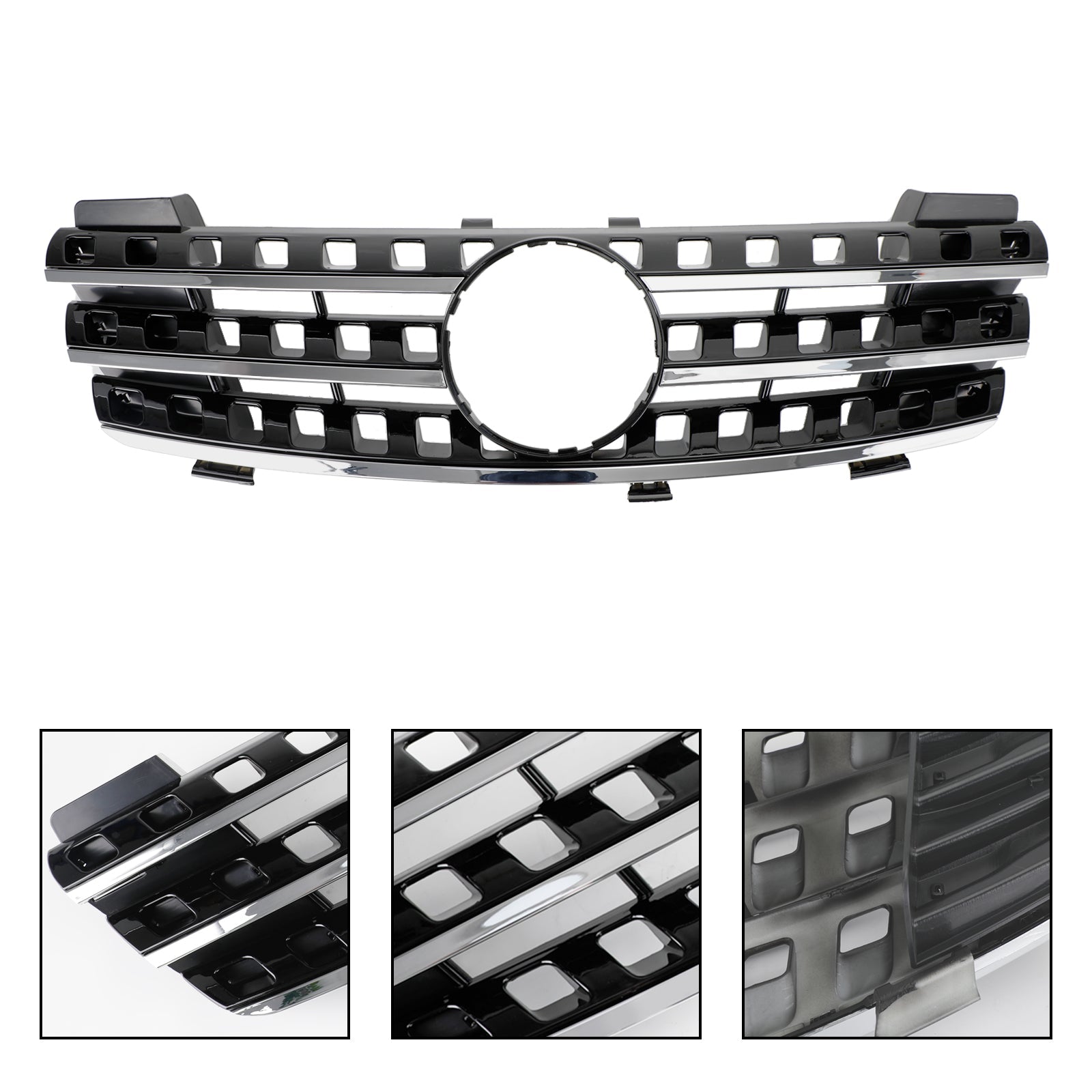 2005 2006 2007 2008 Mercedes ML-Class W164 Front Bumper Grille Grill Chrome/Black