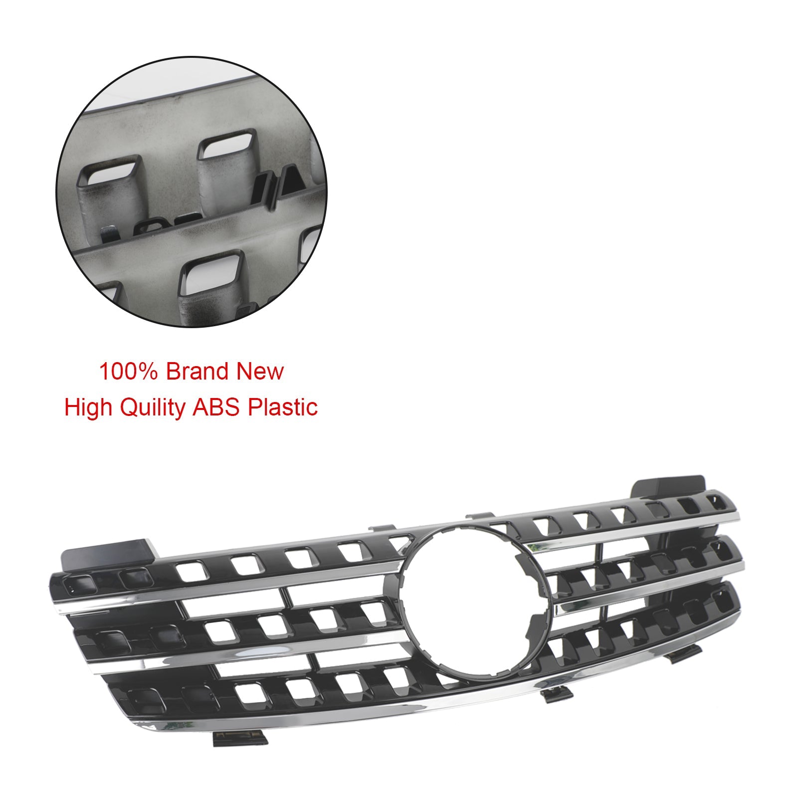 2005 2006 2007 2008 Mercedes ML-Class W164 Front Bumper Grille Grill Chrome/Black