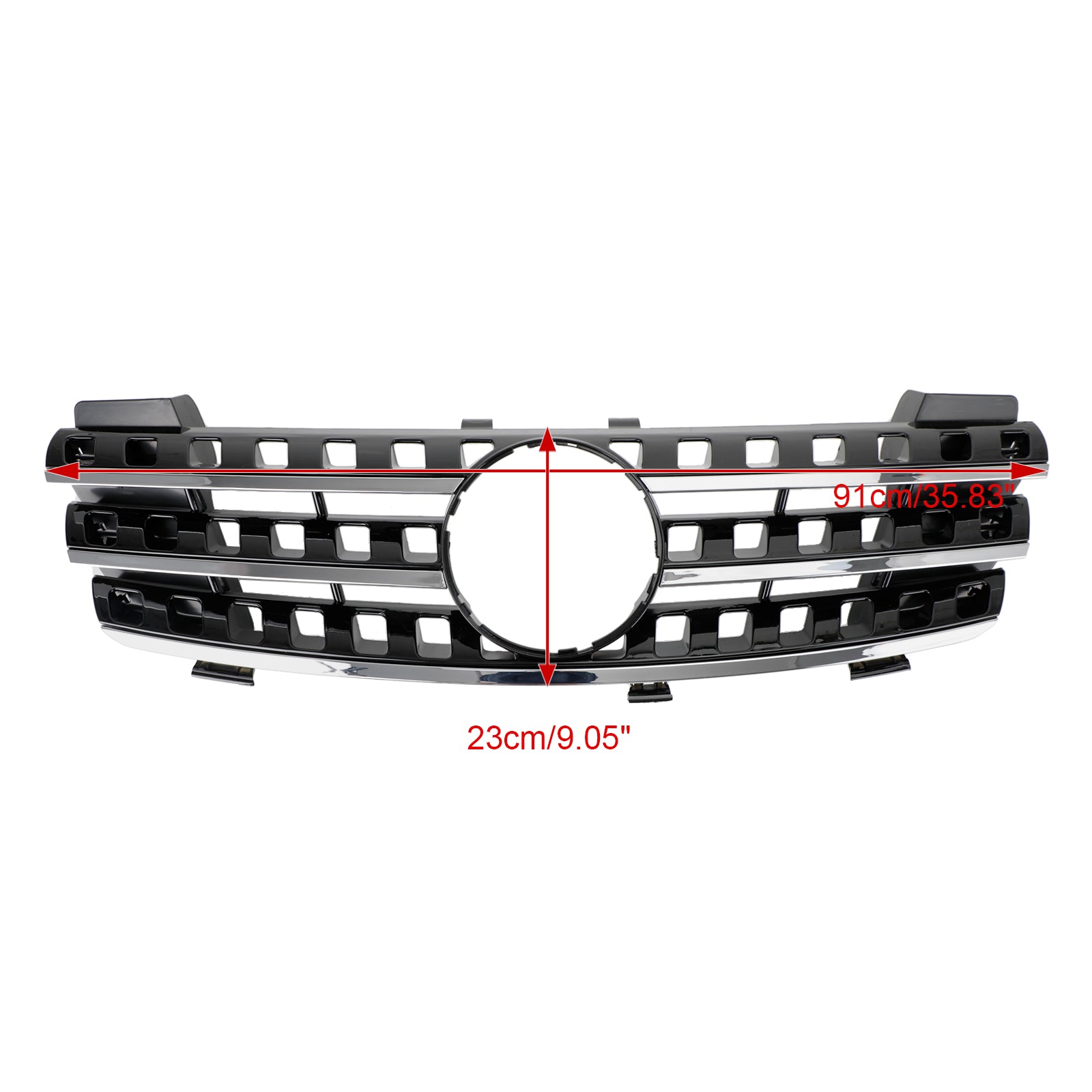 2005 2006 2007 2008 Mercedes ML-Class W164 Front Bumper Grille Grill Chrome/Black