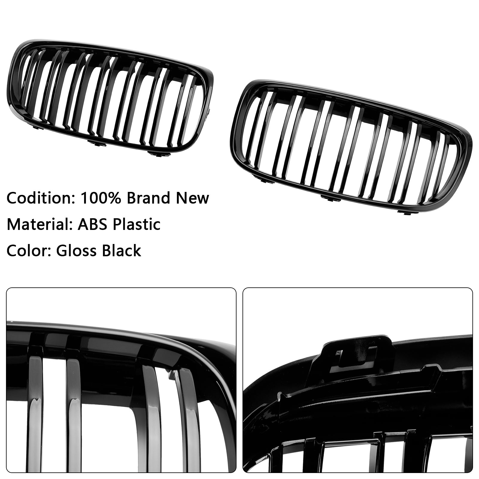 2015 2016 2017 2018 BMW 2 Series Gran Tourer F45 F46 Gloss Black Front Grill Grille