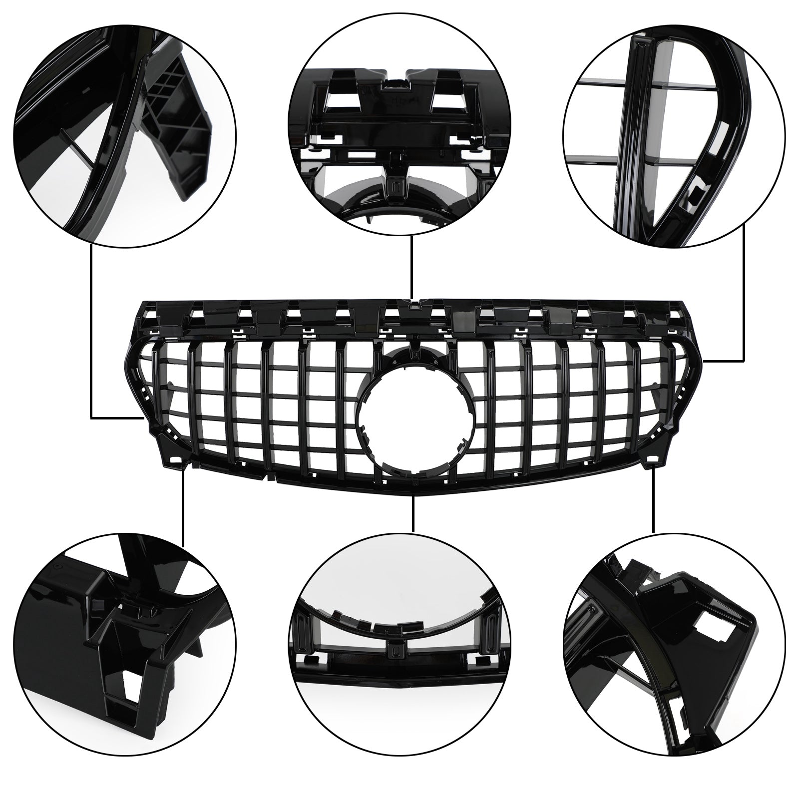 W117 CLA250 2013-2019 Mercedes Benz GT-R Style Front Bumper Grille Grill