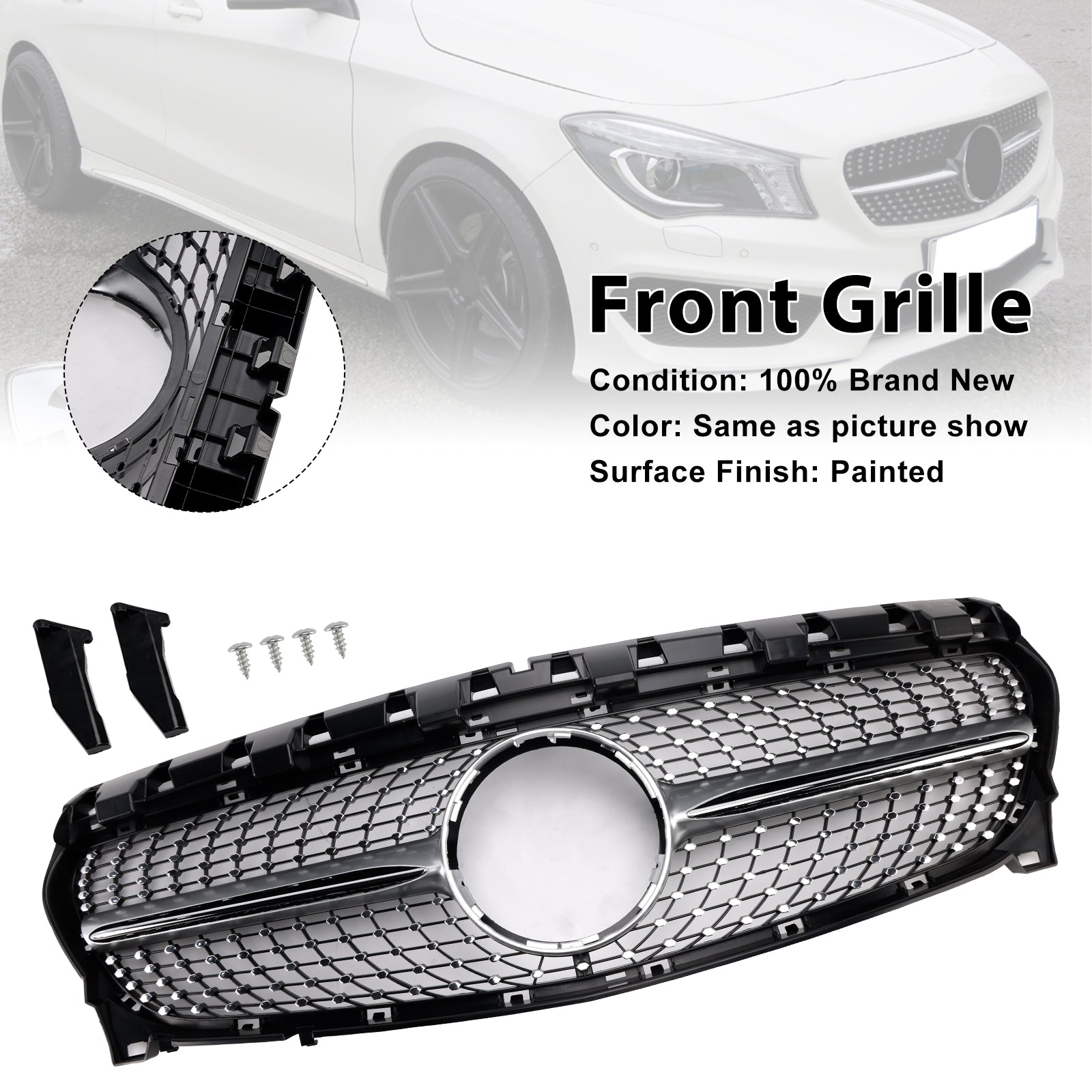 2013-2019 Mercedes-Benz CLA-Class W117 CLA250 Diamond Front Grille Grill