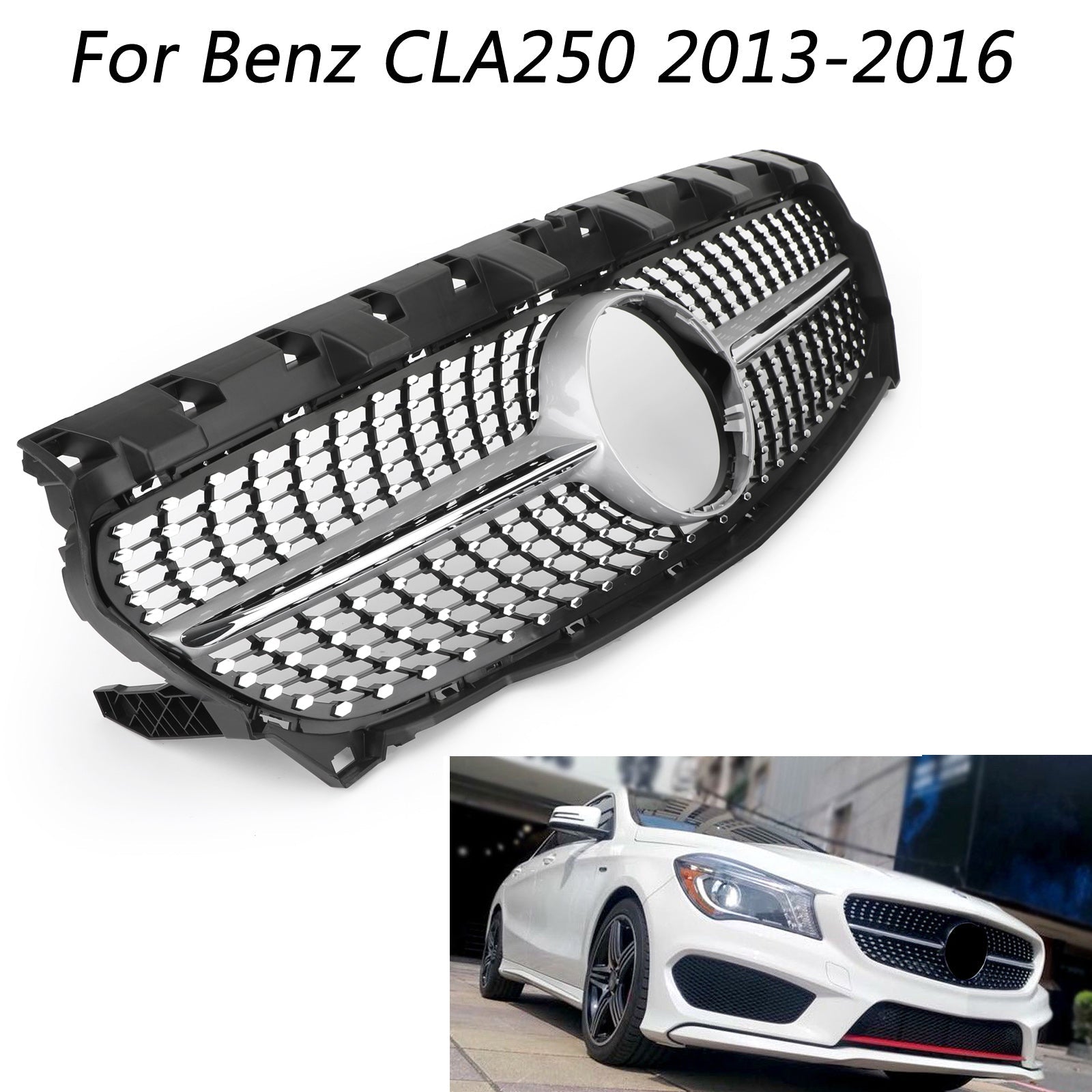 2013-2019 Mercedes Benz R117 W117 CLA250 Diamond star grille grill Silver