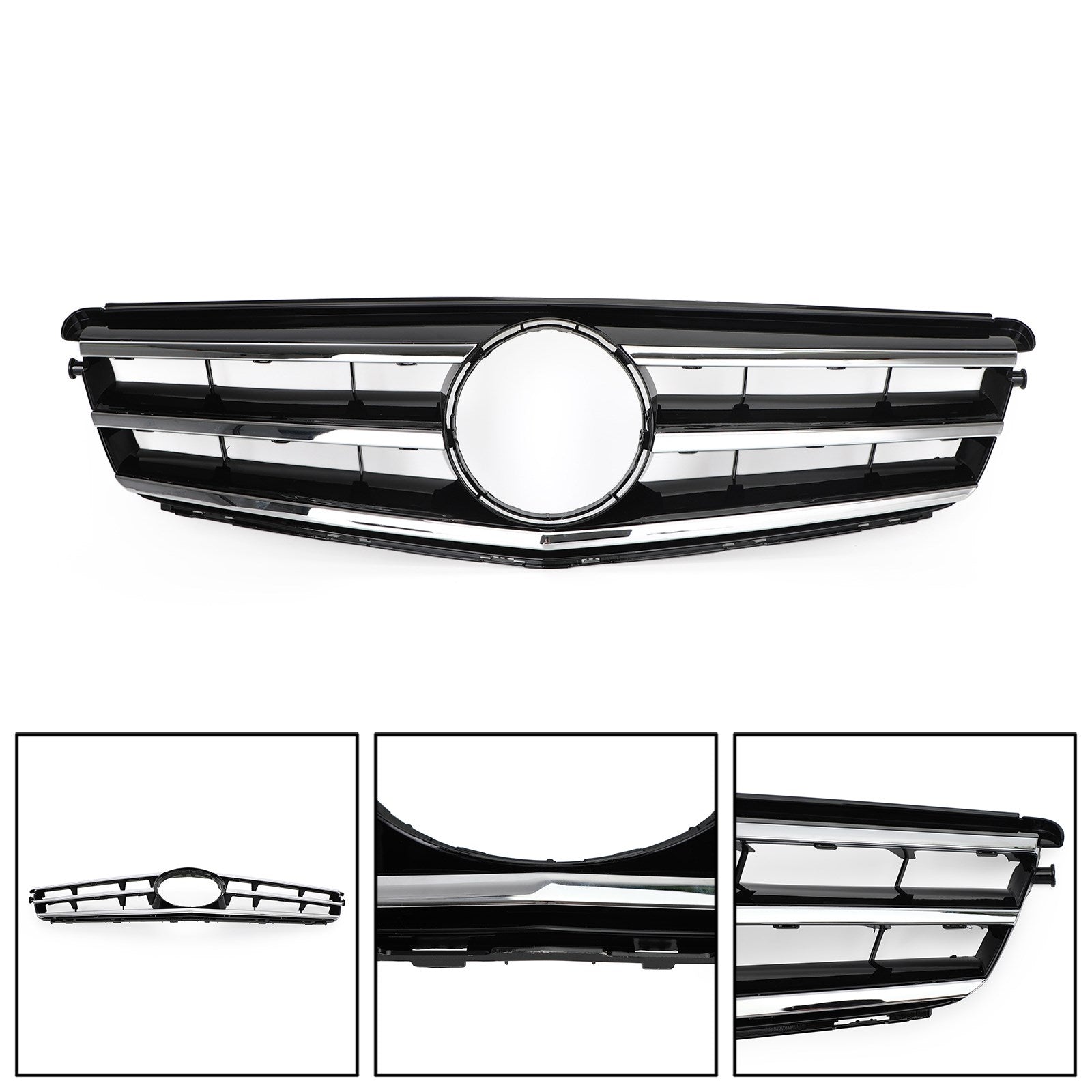 2008 2009 2010 2011 2012 2013 2014 W204 C300 C350 LED Black Chrome Front Grill Grille Generic
