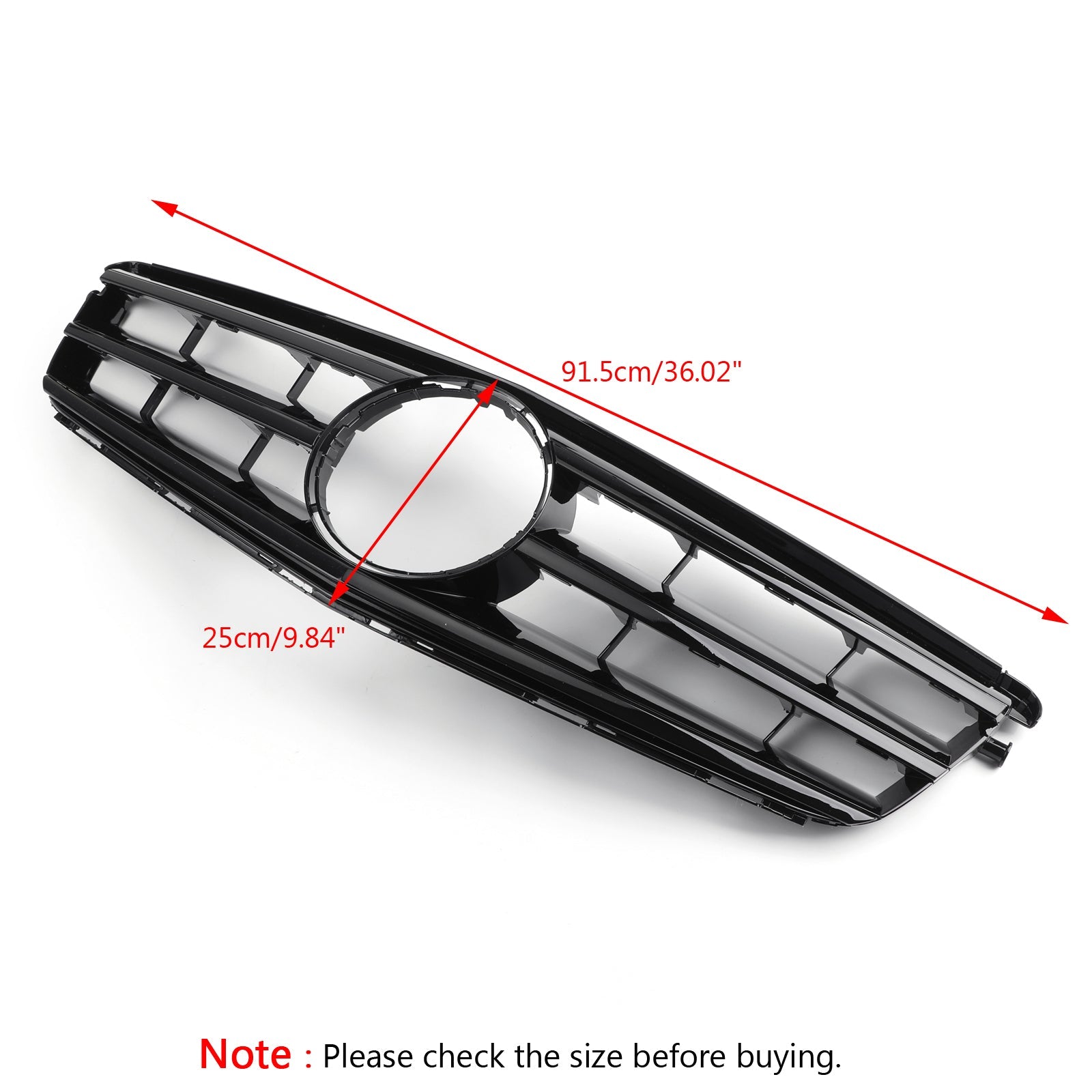 C Class W204 2008-2014 Benz W/LED Emblem C300/C350 Black Front Bumper Grille Generic