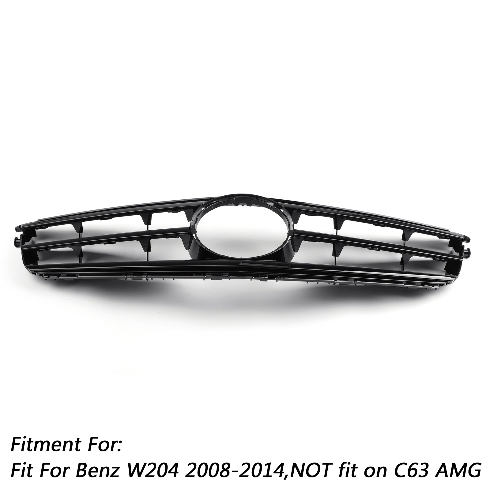 C Class W204 2008-2014 Benz W/LED Emblem C300/C350 Black Front Bumper Grille Generic