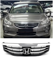 2011-2012 Accord Honda New Front Upper Bumper Hood Black Chrome Grill Replacement Grille Generic