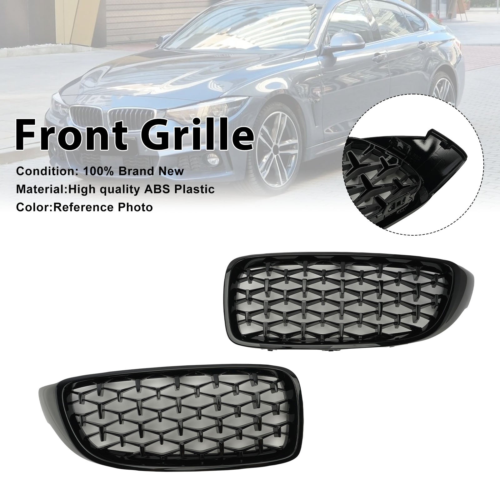 2014-2018 BMW 4 Sereis F32 F33 F36 F82 M4 All Models Diamond Front Upper Grille