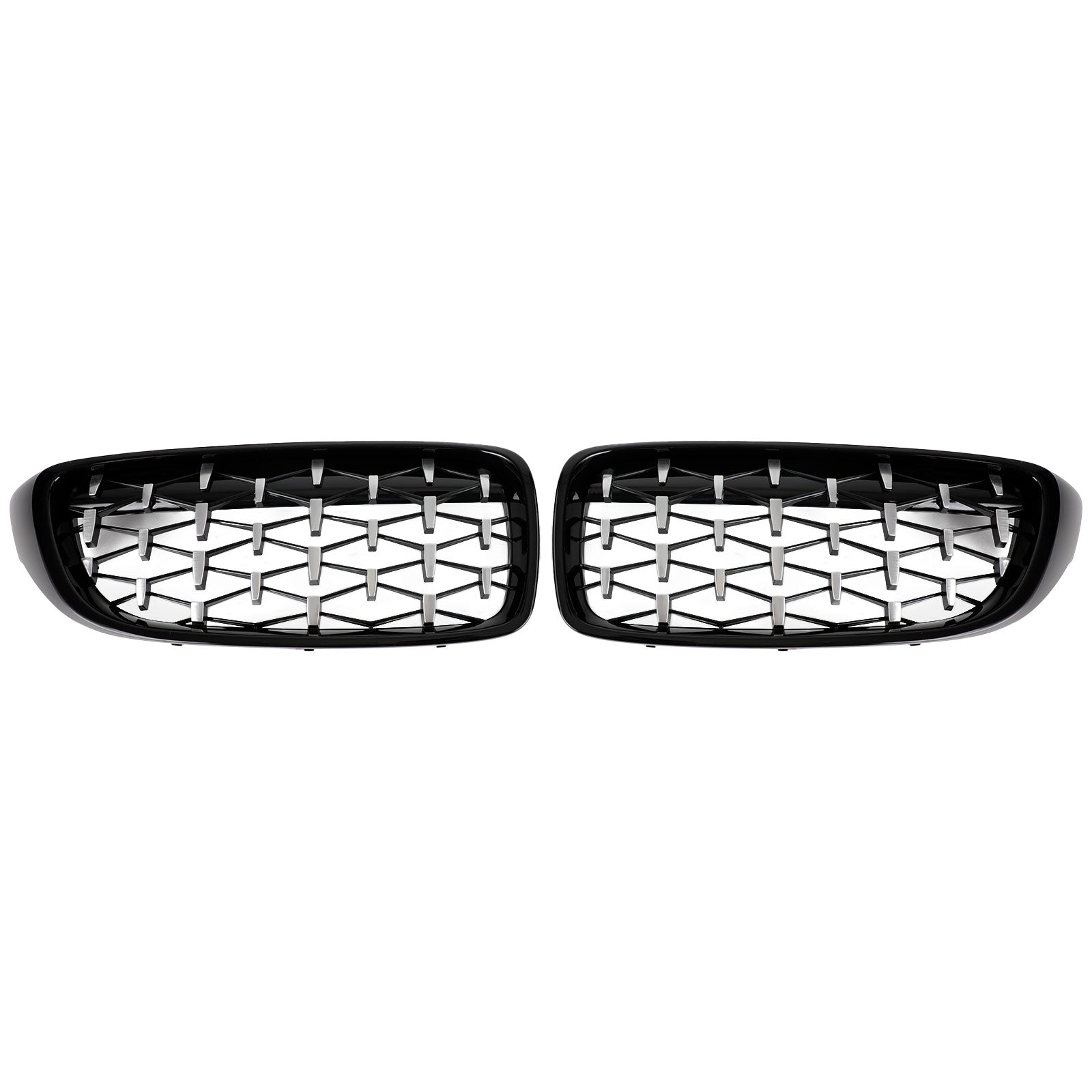 2014-2018 BMW 4 Sereis F32 F33 F36 F82 M4 All Models Black & Chrome Diamond Front Upper Grille