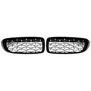 2014-2018 BMW 4 Sereis F32 F33 F36 F82 M4 All Models Black & Chrome Diamond Front Upper Grille