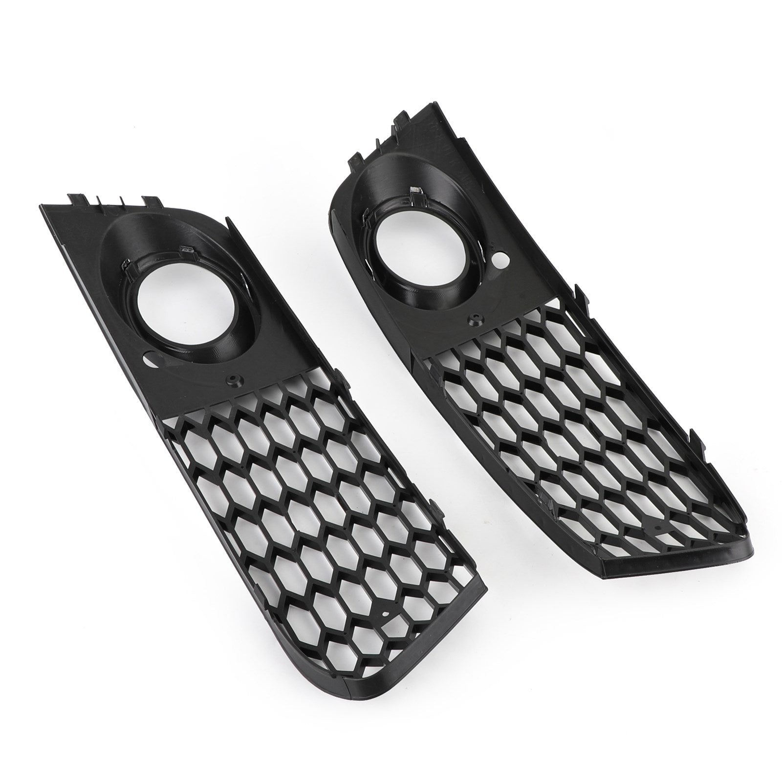 2009-2012 Audi A4 B8 RS4 Style Honeycomb Sport Mesh Hex Grille & Gloss Black Honeycomb Mesh Fog Light Open Vent Grill