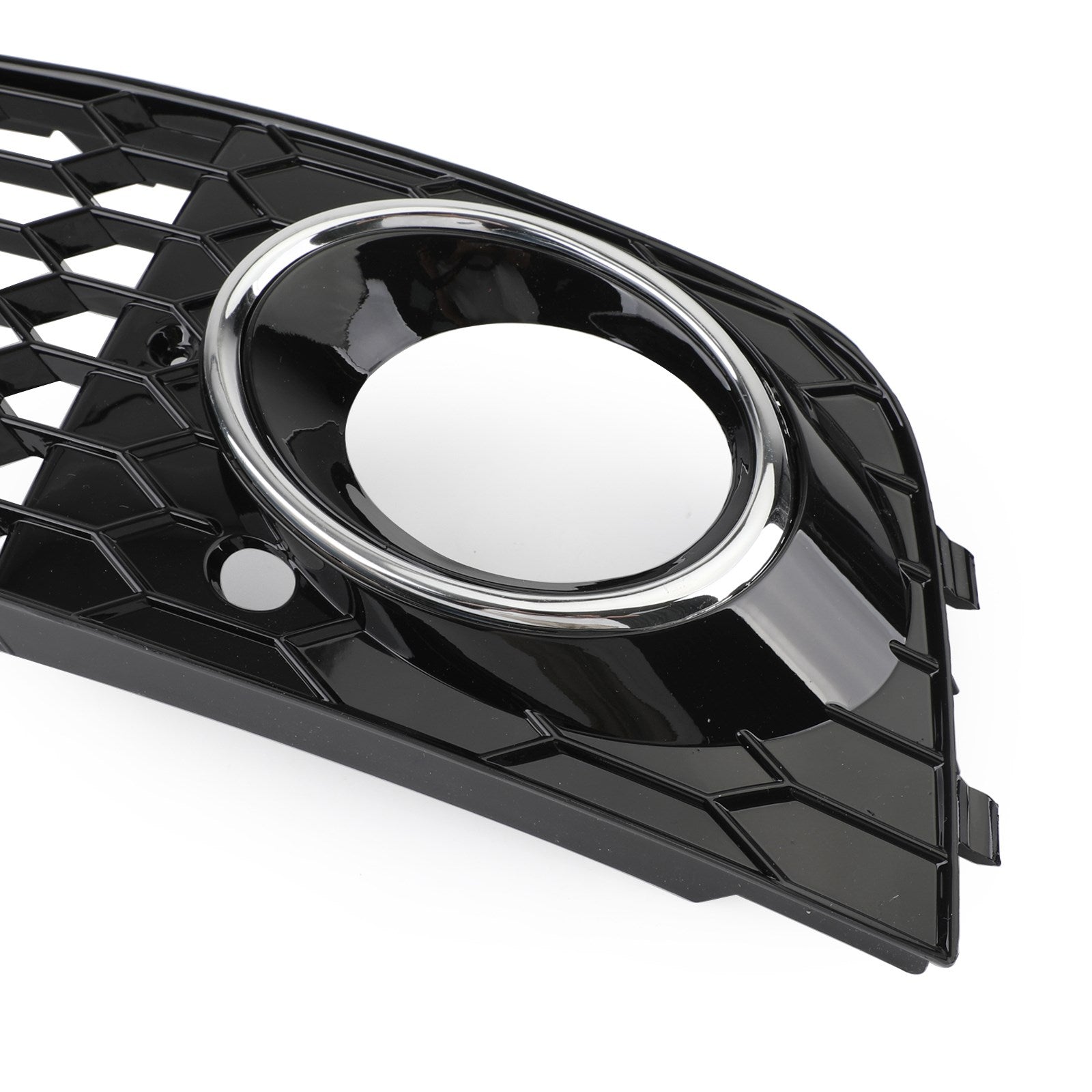 2009-2012 Audi A4 B8 RS4 Style Honeycomb Sport Mesh Hex Grille & Gloss Black Honeycomb Mesh Fog Light Open Vent Grill