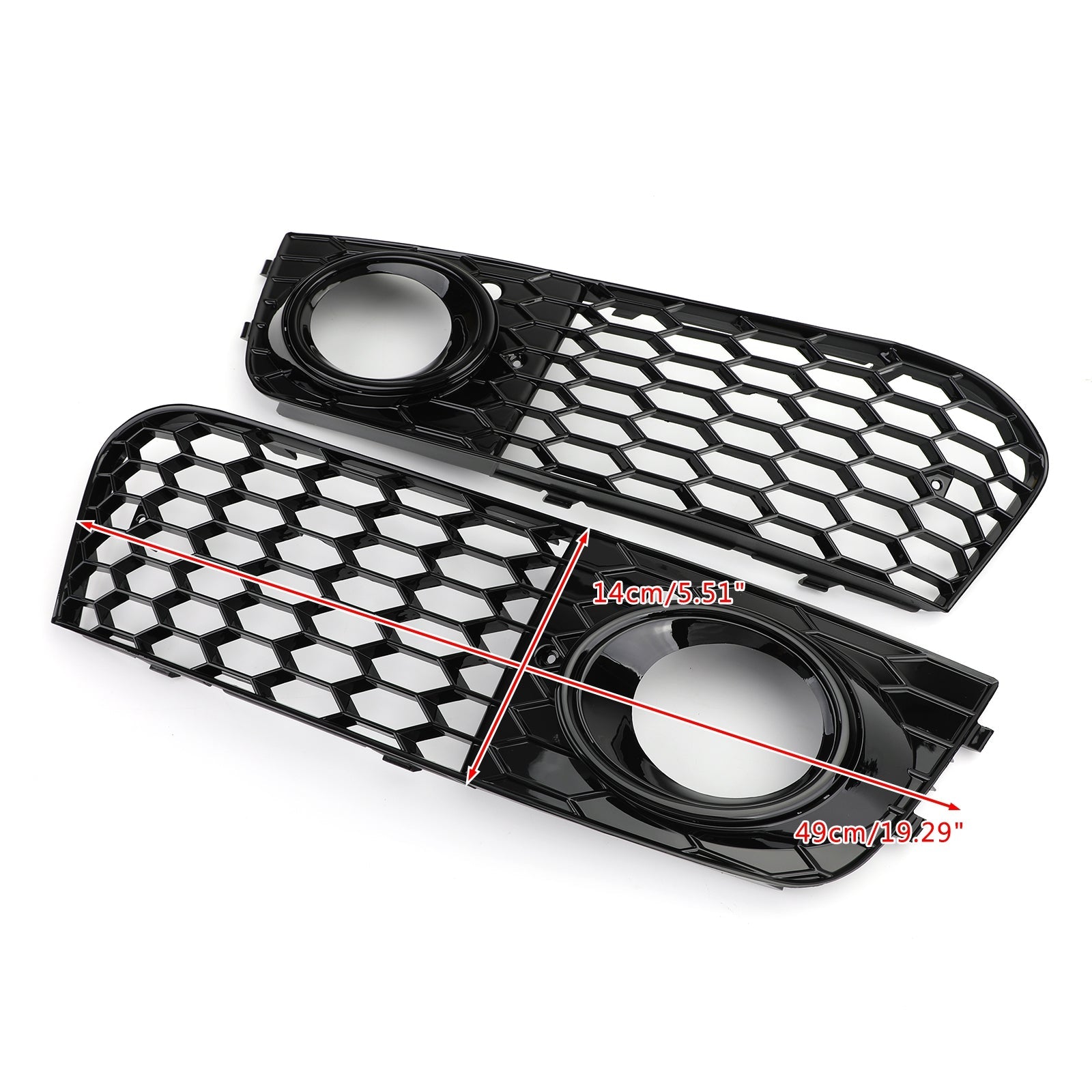 2009-2012 Audi A4 B8 RS4 Style Honeycomb Sport Mesh Hex Grille & Fog Light Open Vent Grill
