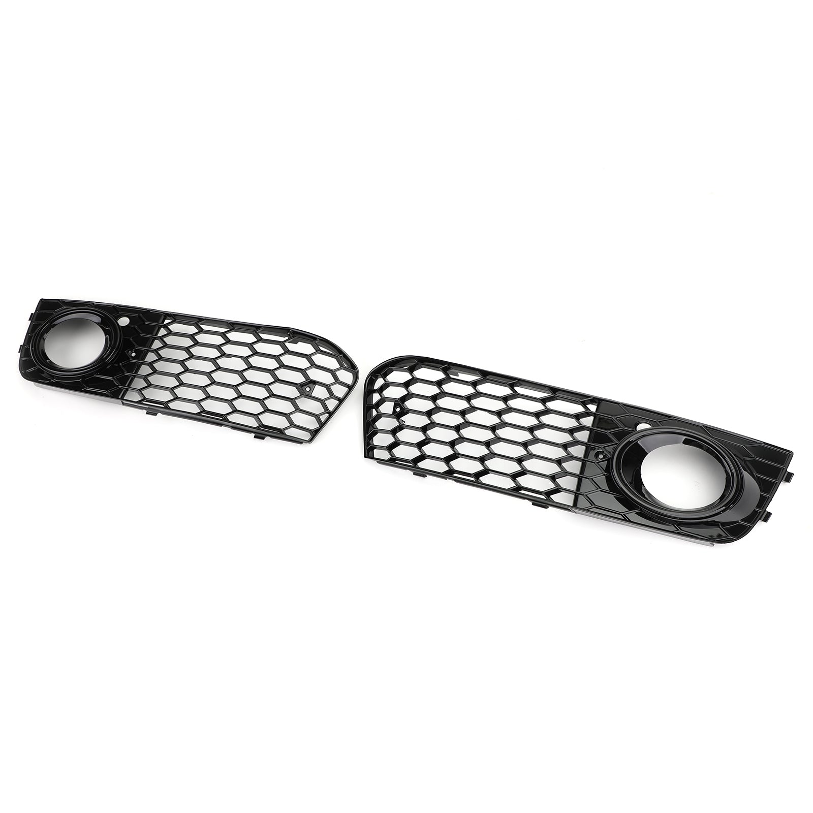 2009-2012 Audi A4 B8 RS4 Style Honeycomb Sport Mesh Hex Grille & Fog Light Open Vent Grill