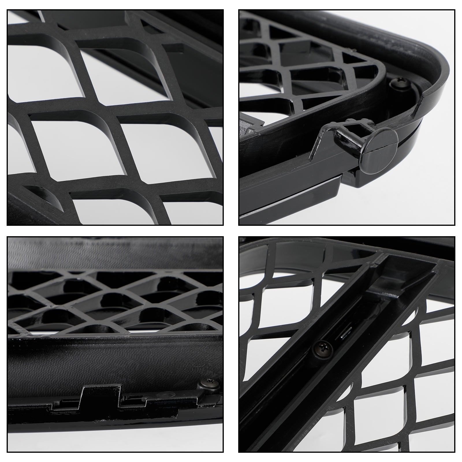 2008-2014 W204 C-Class BENZ ABS Gloss Black Chrome Front Bumper Grille Generic