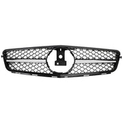 2008-2014 W204 C-Class BENZ ABS Gloss Black Chrome Front Bumper Grille Generic