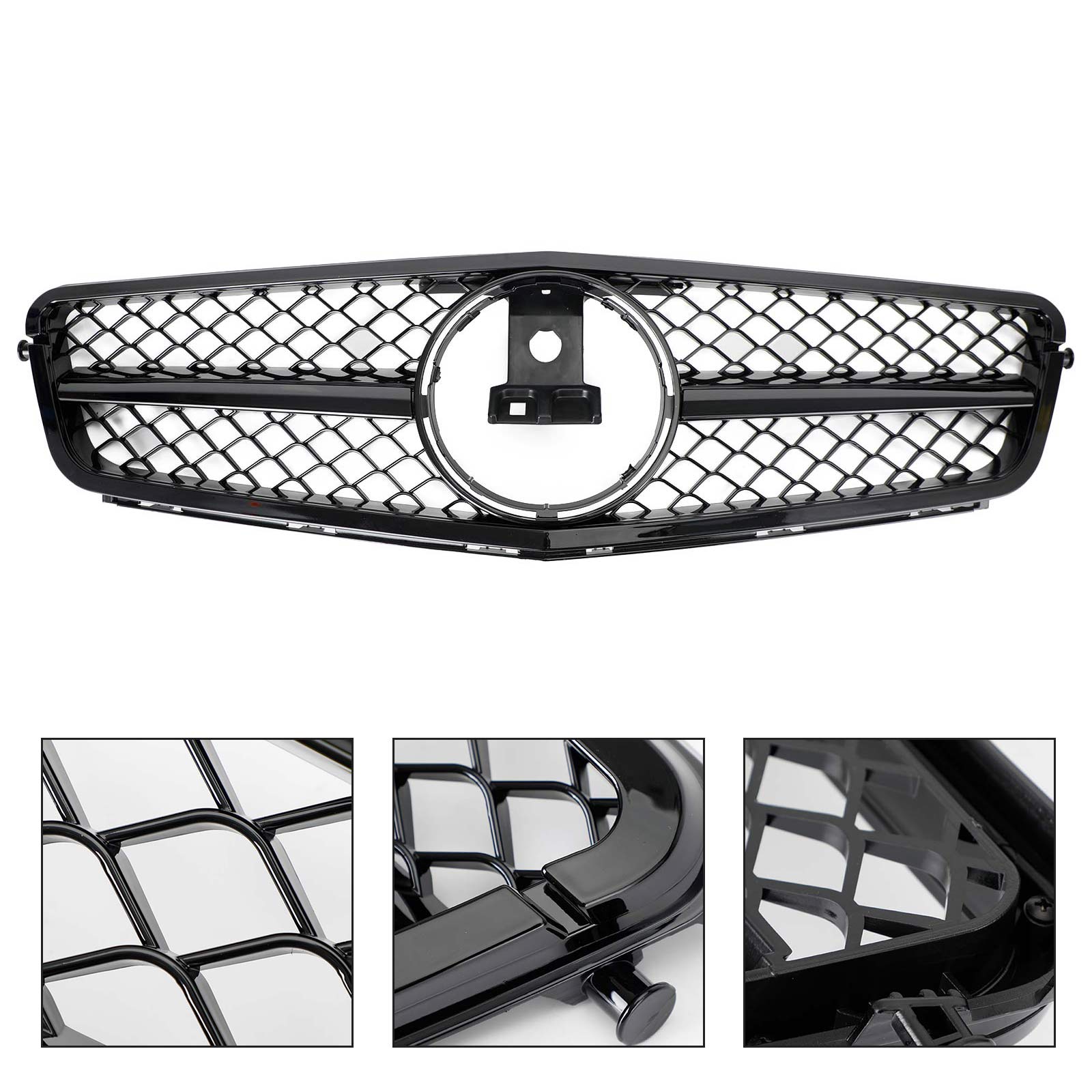 2008-2014 C-Class Benz W204 C300 C350 w/LED AMG Front Bumper Grille Grill