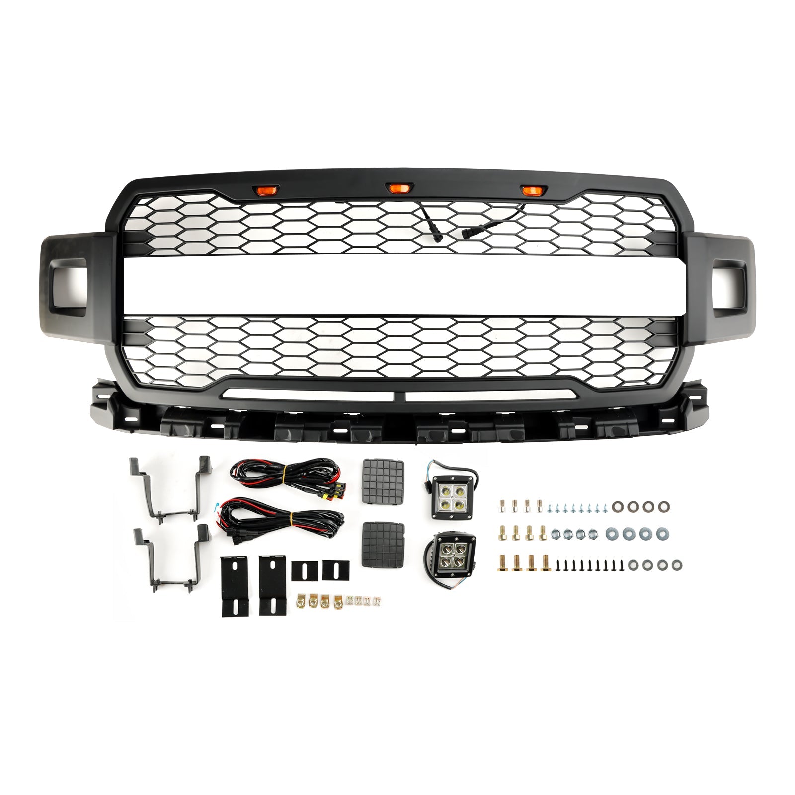 Ford F150 Super Duty 2018-2020 With LED Front Bumper Grill Grille