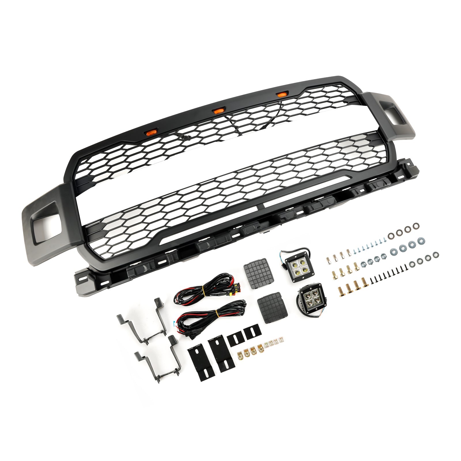 Ford F150 Super Duty 2018-2020 With LED Front Bumper Grill Grille