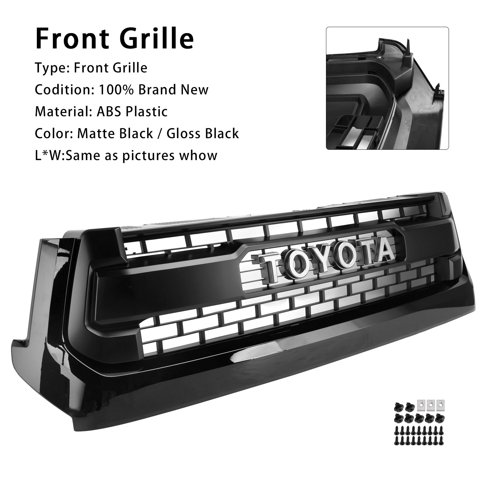 2014-2018 Toyota Tundra TRD PRO Black Honeycomb Front Grill Grille